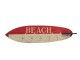 Červeno-bílý dřevěný věšák v designu surfového prkna Beach - 87*9*20,5 cm