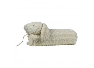 Bílý plyšový králíček - rozkládací plyšová deka - 100*70cm