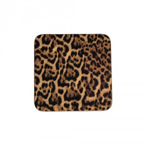 6 ks pevné korkové podtácky Leopard - 10*10*0,4cm
