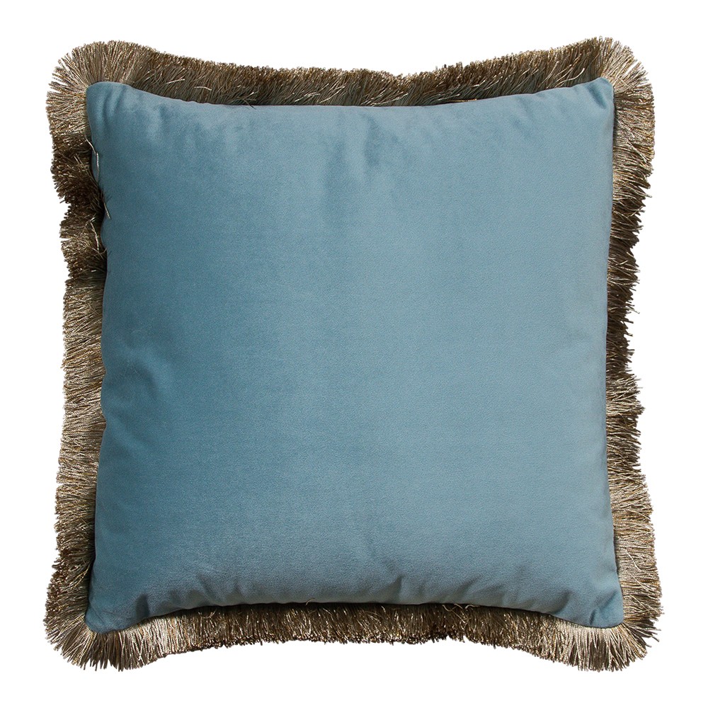 Modrý polštář se zlatými třásněmi Baby blue - 45*45*10cm