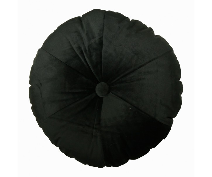 Černý kulatý sametový polštář Felis - 40*40*10cm