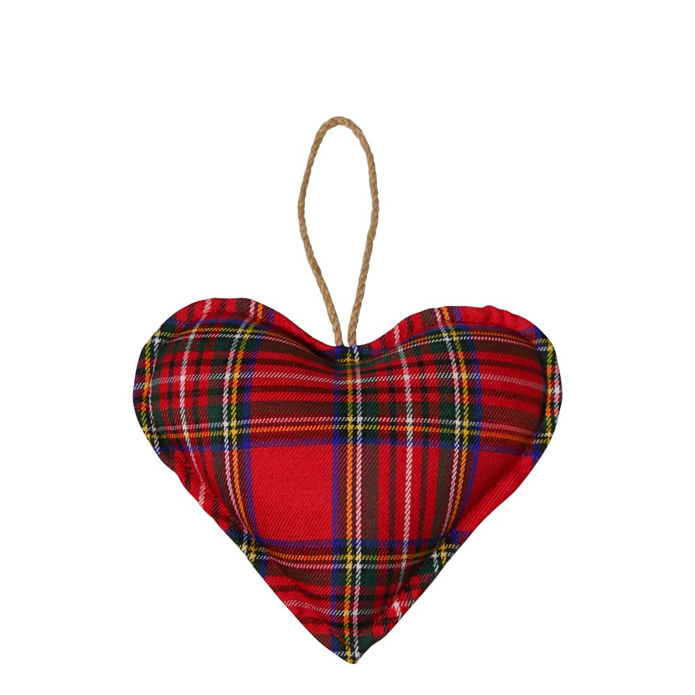 Závěsné dekorativní srdce Tartan S - 10*10*5cm