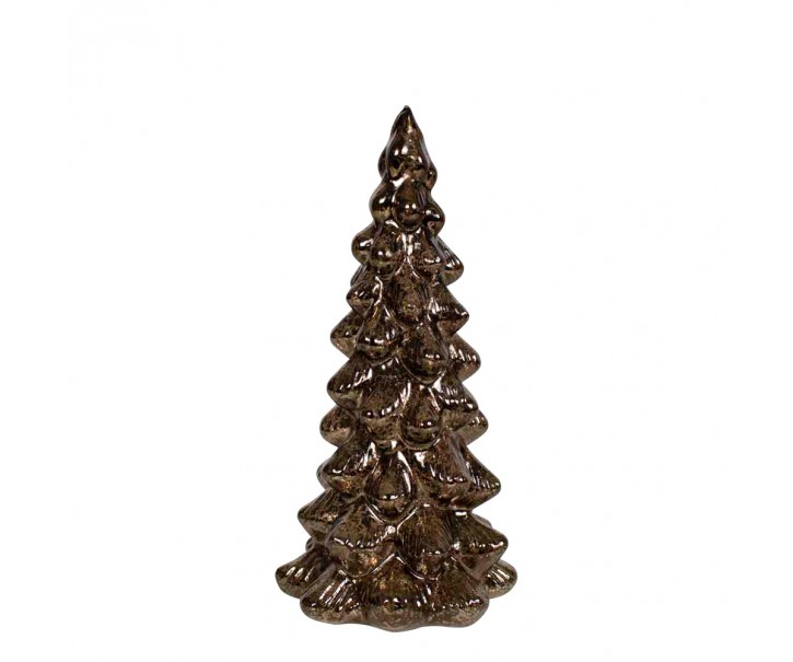LED dekorativní soška lesklá Borovice M - 11*11*25,5 cm