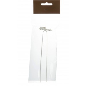 Stříbrná pineta s ozdobou srdce - 4*2,5*15 cm