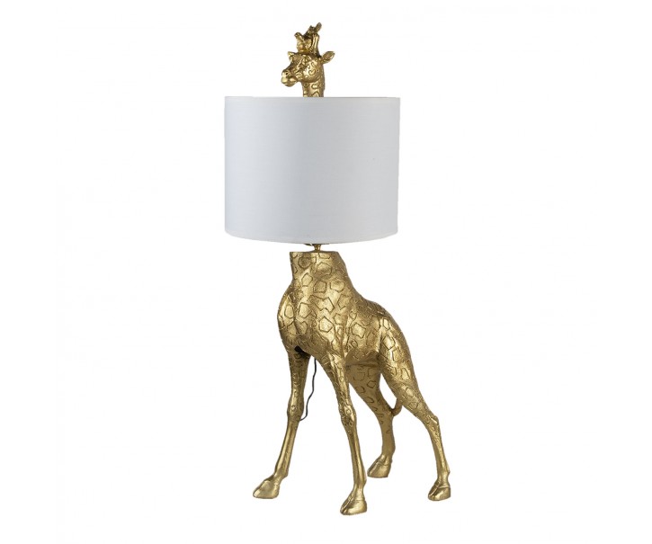 Stolní lampa žirafa s bílým stínidlem - 39*28*76 cm E27 Clayre & Eef