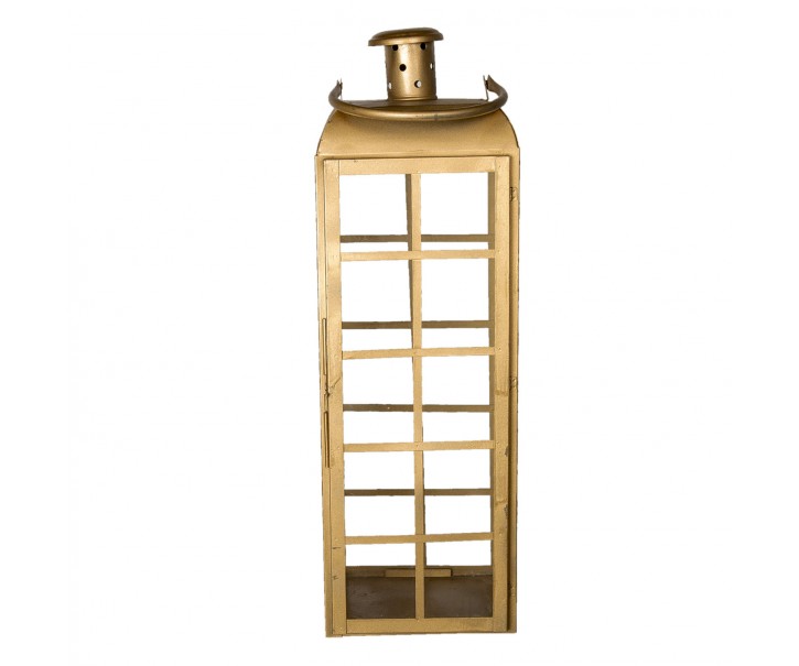 Zlatá kovová lucerna Simply na zavěšení- 17*17*60 cm