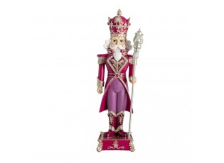 Dekorativní soška Louskáčka v růžovo fialovém obleku - 14*12*46 cm