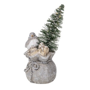 LED dekorativní soška ptáčka se stromkem - 9*9*15 cm