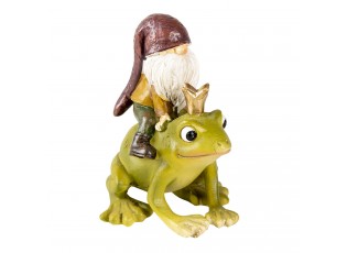 Dekorativní soška žáby s trpaslíkem - 7*7*9 cm