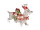 Dekorativní soška psa s dárky a čepicí - 9*3*8 cm