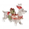 Dekorativní soška psa s dárky a čepicí - 9*3*8 cm Barva: vícebarevnáMateriál: PolyresinHmotnost: 0,069 kg