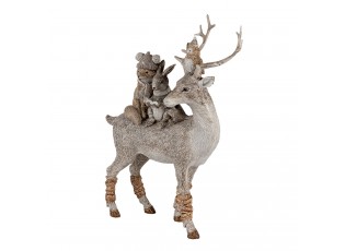 Dekorativní soška jelena se zvířátky na hřbetu - 20*8*25 cm