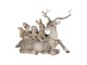Dekorativní soška jelena se zajícem, veverkou a sovou - 19*10*17 cm