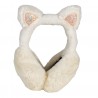 Bílé chlupaté klapky na uši s oušky se třpytkami Barva: bíláMateriál: 100% polyesterHmotnost: 0,111 kg