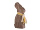 Hnědá dekorace králík v dekoru dřeva - 10*5*22 cm