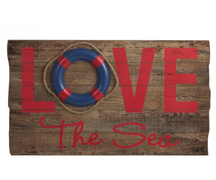 Dřevěná nástěnná 3D cedule Love the Sea - 70*40*5cm