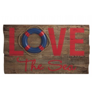 Dřevěná nástěnná 3D cedule Love the Sea - 70*40*5cm