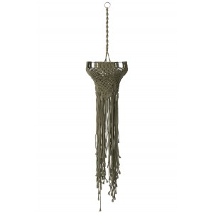 Zelené závěsné stínidlo s provázky Macrame - Ø 25*97 cm / E27