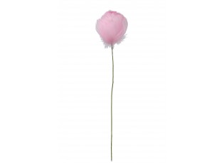 Dekorace růžová květina tulipán z peříček - Ø12*38cm