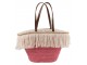 Růžová plážová taška/ košík s třásněmi Beach tassel - 48*18*30cm