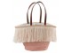 Světle růžová plážová taška/ košík s třásněmi Beach tassel - 48*18*30cm