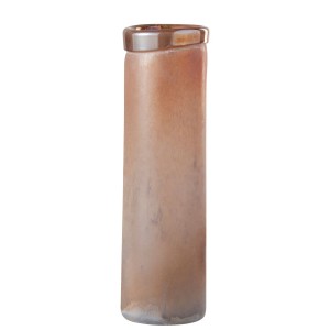Lososová skleněná váza Scavo Rim - Ø12*38 cm