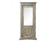 Zrcadlo v dřevěném retro hnědém rámu s bílou patinou - 55*7*118 cm