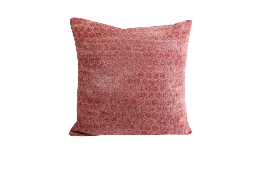 Starorůžový sametový čtvercový polštář Kameli - 45*45 cm