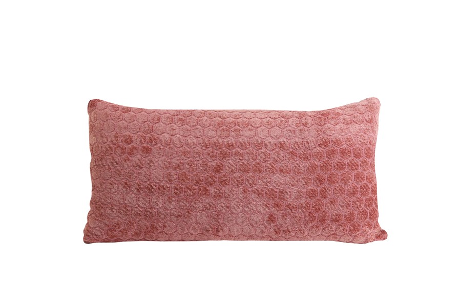 Starorůžový sametový podlouhlý polštář Kameli - 60*30 cm