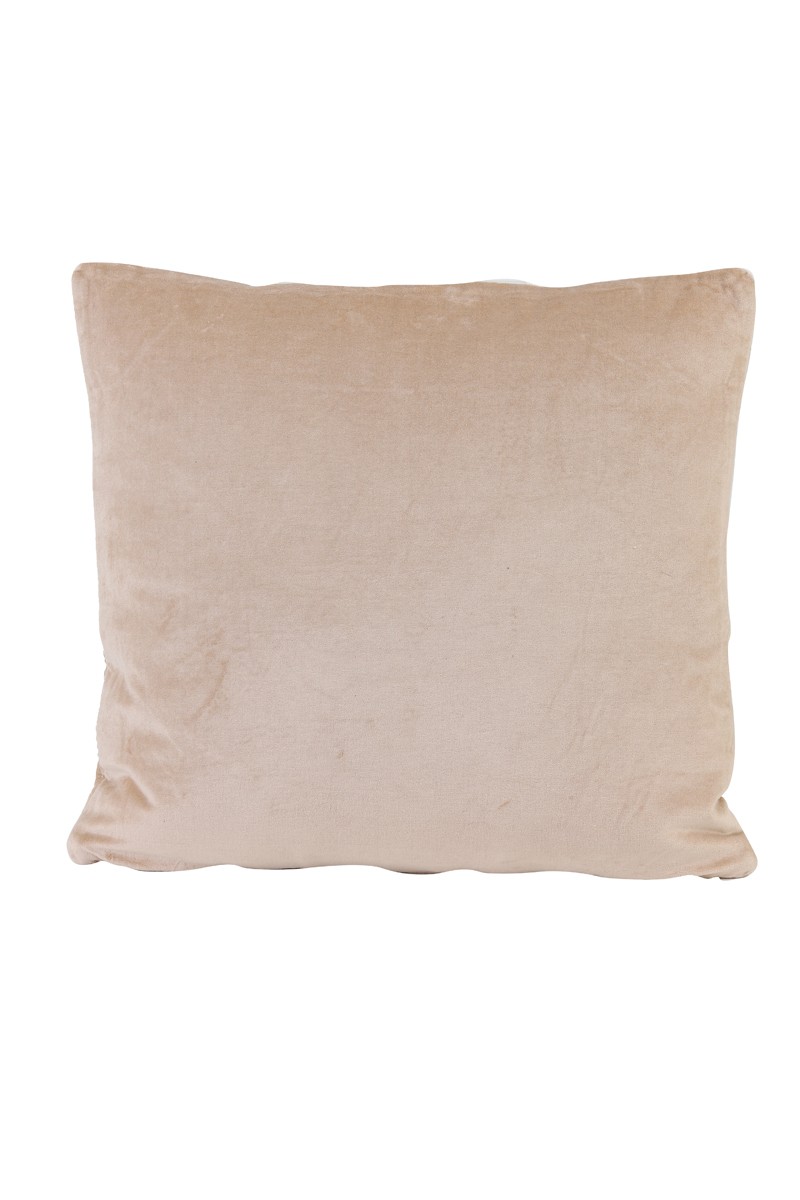 Béžovo růžový sametový čtvercový polštář Daloa - 50*50 cm