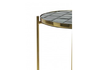 Zlato hnědý kovový stolek Girardot - Ø 41*42 cm