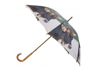 Deštník s dřevěnou rukojetí švýcarská kráva - 105*105*88cm