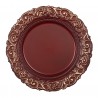 Cihlově červeno zlatý dekorativní plastový talíř - Ø 33*2 cm Barva: červeno zlatáMateriál: plastHmotnost: 0,408 kg