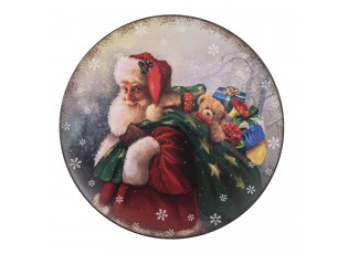 Dekorativní plastový talíř se Santa Clausem - Ø 33*1 cm