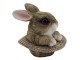 Dekorativní soška králíka v klobouku - 9*9*9 cm