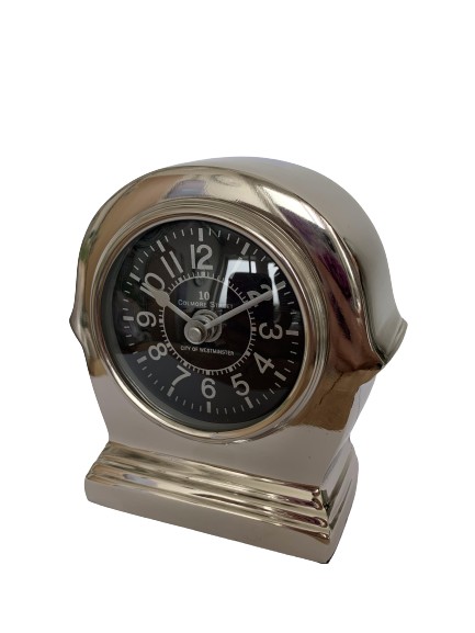 Levně Stříbrné kovové stolní hodiny - 11 cm 025-13-5224-11