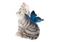 Dekorativní soška kočky s květinami a křídly - 12*10*15 cm