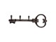 Hnědý litinový nástěnný věšák na oblečení ve tvaru klíče - 33*4*14 cm