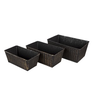 Kovové dekorativní truhlíky na květiny s patinou - 26*17*12 / 23*14*10 / 21*11*9 cm