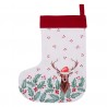 Vánoční punčocha s jelenem Holly Christmas - 30*40 cm Barva: bílá, červená, zelená, hnědáMateriál: 100% bavlnaHmotnost: 0,111 kg