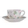 Šálek s podšálkem Holly Christmas - Ø 15*7 cm / 200 ml