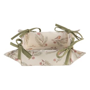 Textilní košík na pečivo Vintage Green Pine - 35*35*8 cm