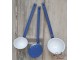 Sada 3ks modrých smaltovaných naběraček White blue - 8-10cm