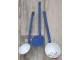 Sada 3ks modrých smaltovaných naběraček White blue - 8-10cm