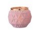 Sametově růžový skleněný svícen Velours Boule - 7*8 cm