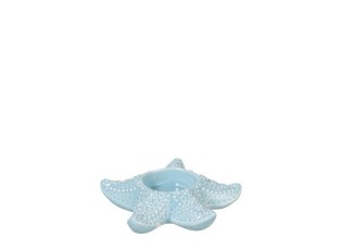 Modrý keramický svícen mořská hvězdice - 7*8 cm