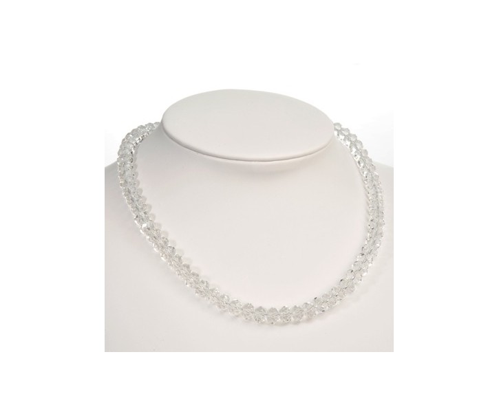 Průhledný korálkový náhrdelník White Crystal