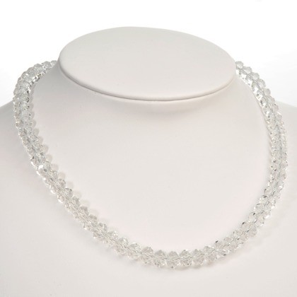 Průhledný korálkový náhrdelník White Crystal