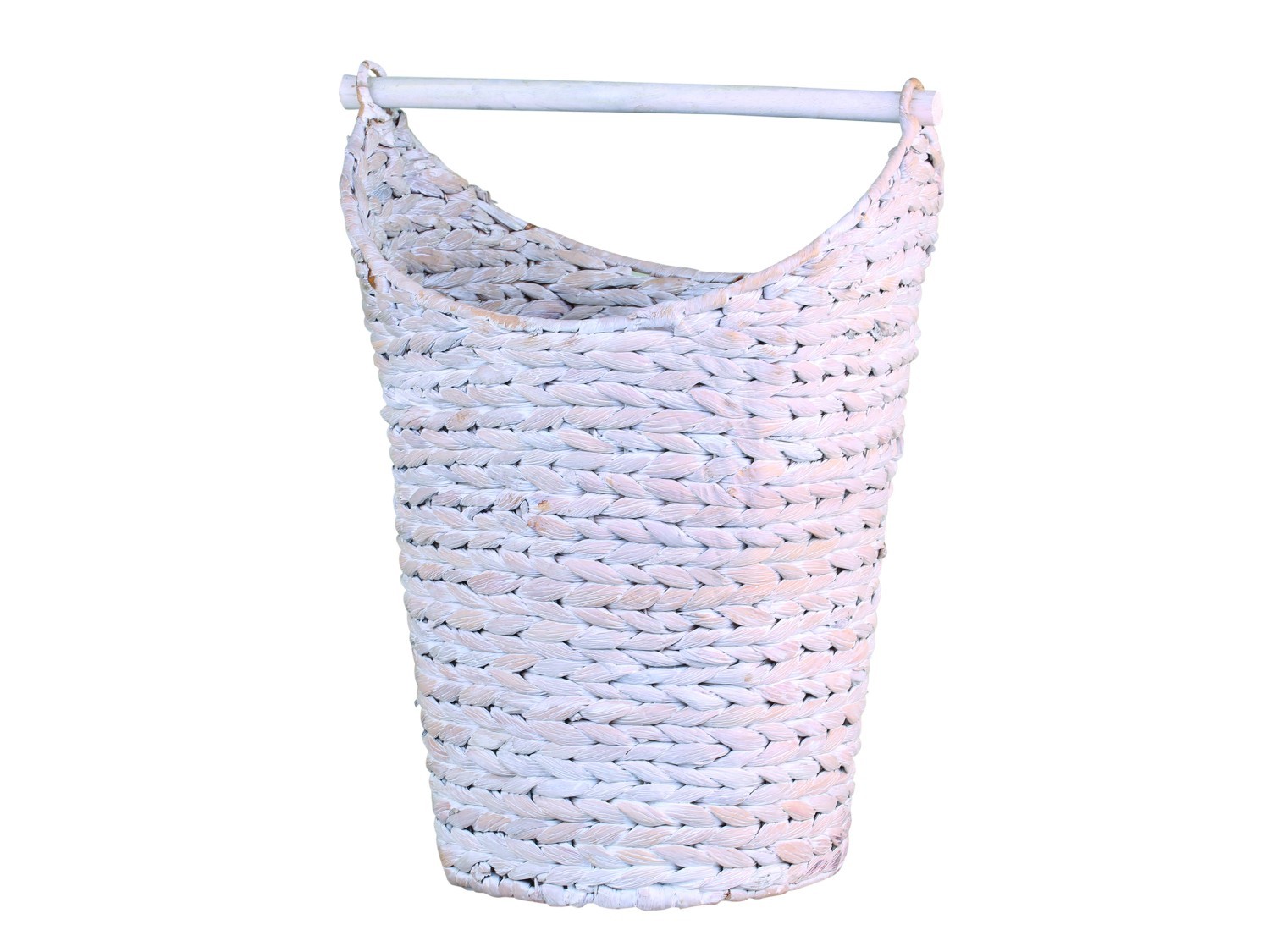 Bílý košík na toaletní papír z vodního hyacintu - Ø30*40 cm