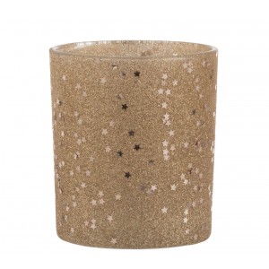 Zlatý skleněný vánoční svícen Baubles stars – Ø 9*10 cm